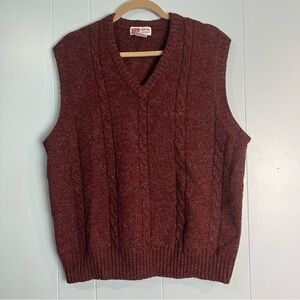 Royal Scott Mens XL VTG Y2K Sweater Vest Shetland Wool Sleeveless V-Neck FLAWS